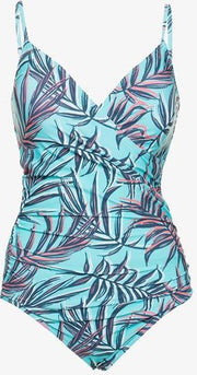 Osaga dames badpak met bloemenprint - Blauw - Maat M