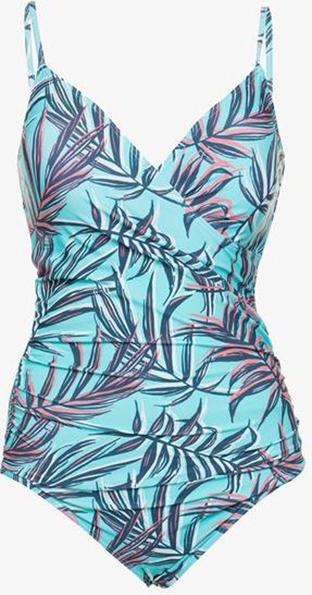 Osaga dames badpak met bloemenprint - Blauw - Maat M