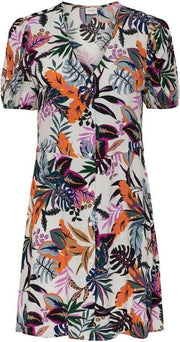 Jdystaar Life S/s Shirt  Dress Wvn 15226056 Cloud Dancer/jungle
