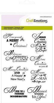 CraftEmotions Clearstamp Tekst - Christmas Wishes