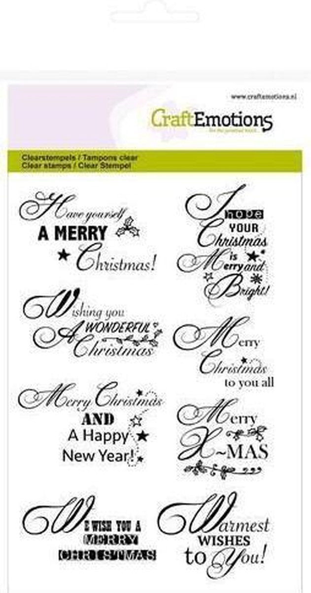 CraftEmotions Clearstamp Tekst - Christmas Wishes