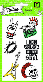 Imagicom Plaktattoos Rock Metal 10 X 19 Cm Papier 6-delig