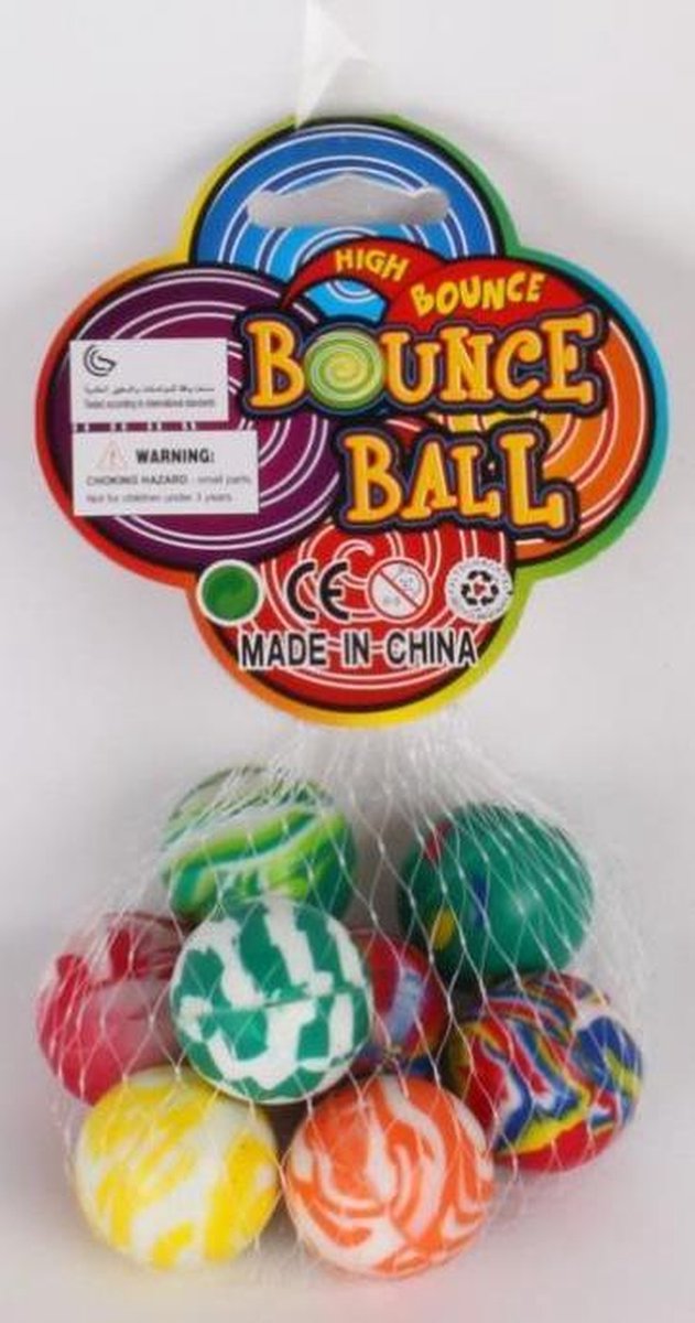Stuiterballen in netje