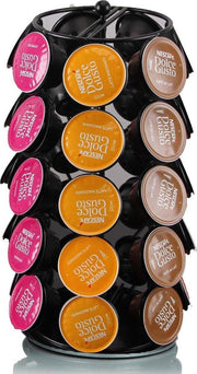 Adge - Capsule Houder Voor Dolce Gusto Cups - Koffie Houder en Standaard - 360º Draaibaar - 35 Capsules - Zwart