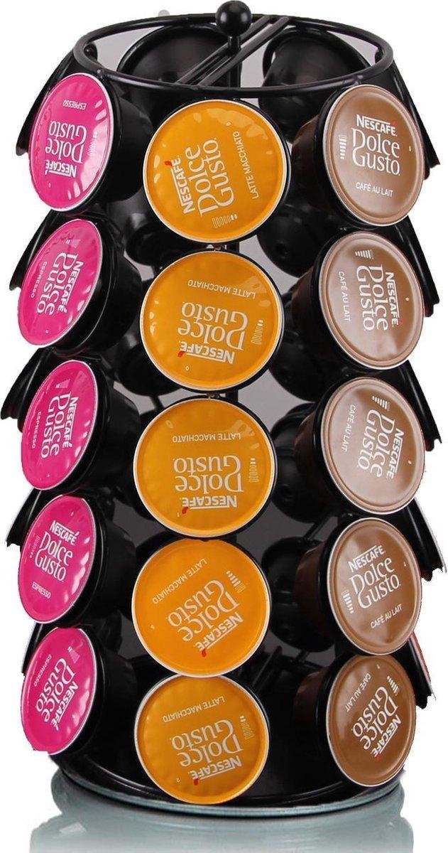 Adge - Capsule Houder Voor Dolce Gusto Cups - Koffie Houder en Standaard - 360º Draaibaar - 35 Capsules - Zwart