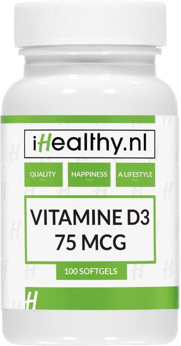 Vitamine D3 – 75 mcg – 3000IE – 100 softgels – iHealthy.nl