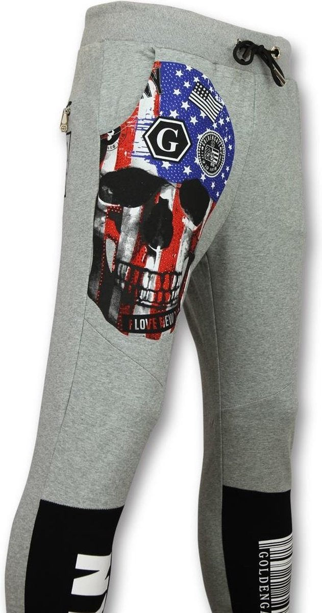 ENOS Skinny Sweatpants Heren - Trainingsbroek Mannen Sale - F585 - Grijs - Maten: M