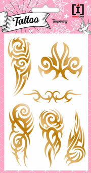 Imagicom Plaktattoos Tribal 10 X 19 Cm Papier Goud 6-delig