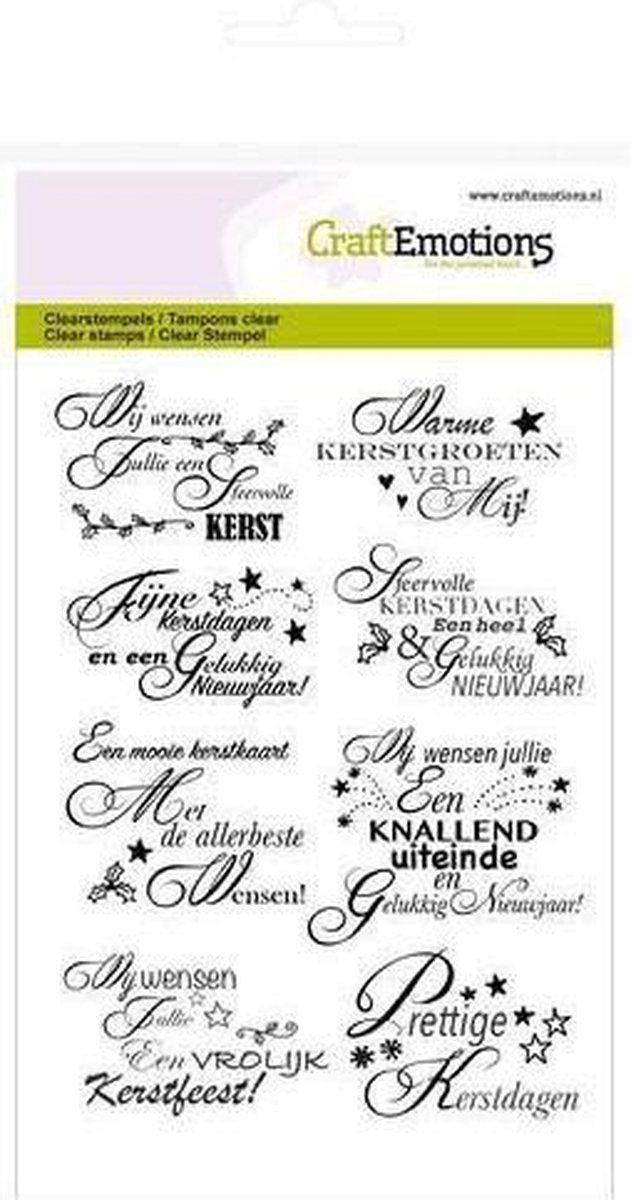 CraftEmotions Clearstamp Tekst - Kerstwensen