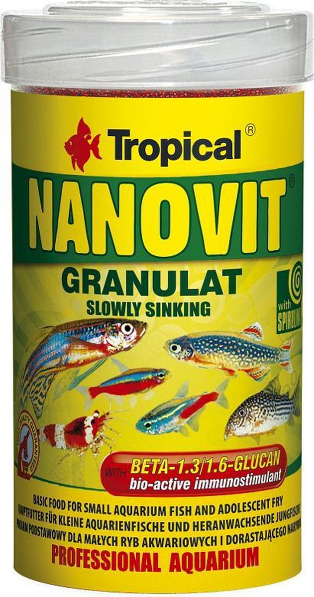 Tropical Nanovit Granulaat | 100ml | Aquarium visvoer