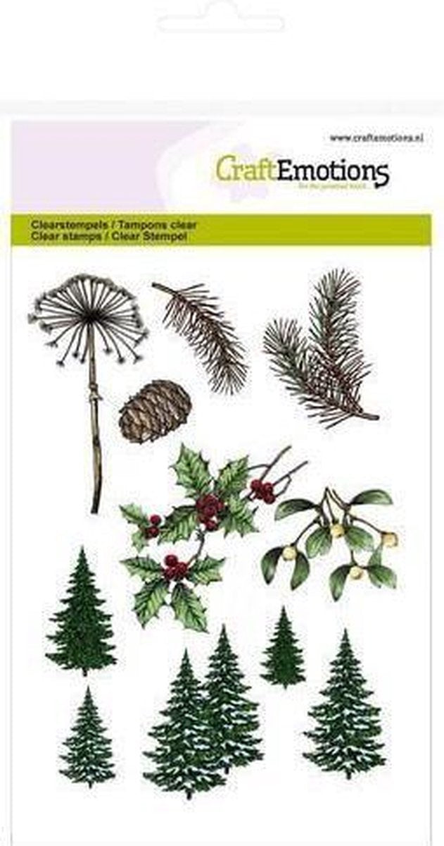 CraftEmotions clearstamps A6 - kerst bomen