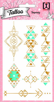 Imagicom Plaktattoos 19 X 10 Cm Papier Goud/turquoise 7-delig