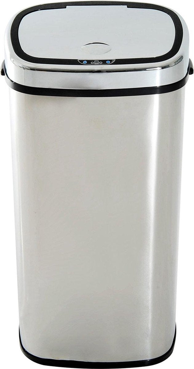 HOMCOM Vuilnisbak met sensor RVS zilver 68L 40