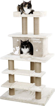 Krabpaal Chillout lounge "Beige" (136*70*59) + EXTRA STERKE VLOERPLAAT - krabpaal voor grote katten - krabpaal voor katten