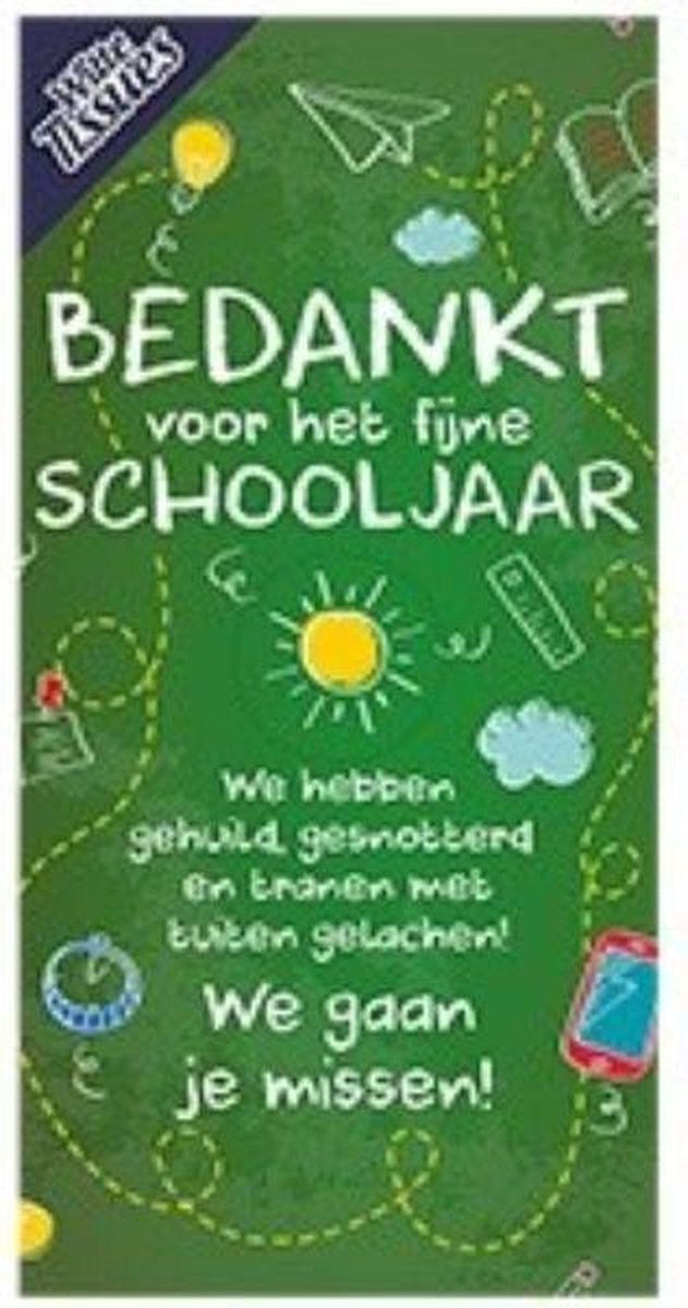 Tissuebox bedankt voor het fijne schooljaar