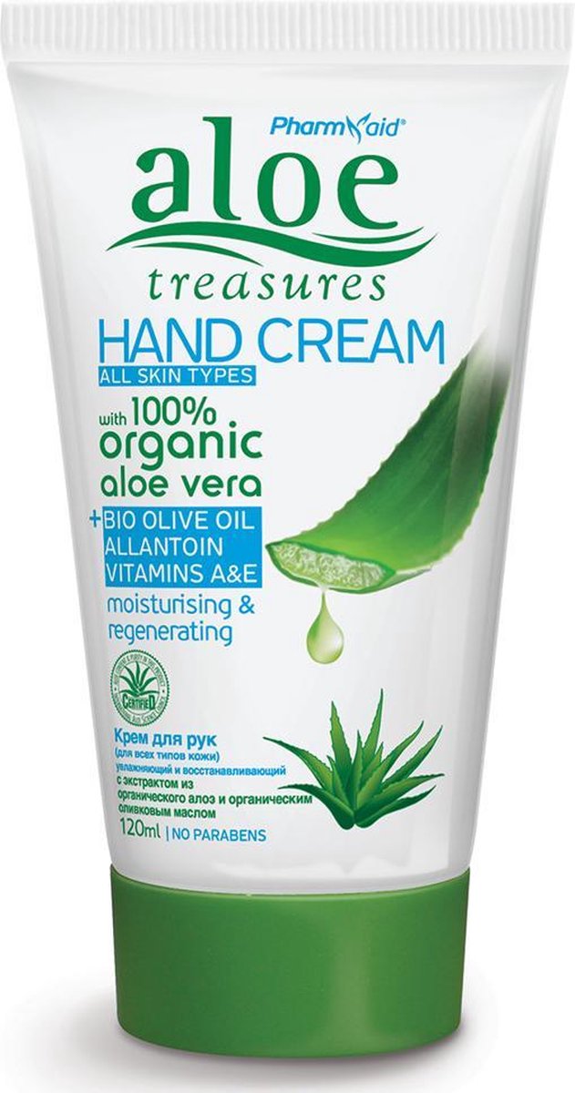 Pharmaid Aloe Treasures Handcrème Olijfolie en Organic Aloë Vera 120ml | Natuurlijke Creme