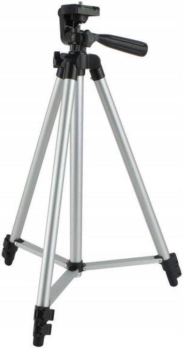iBello Telefoon Tripod - Telefoonstatief - Verstelbaar tot 150 CM - Extra grip telefoonhouder - Waterpas - Opbergzak
