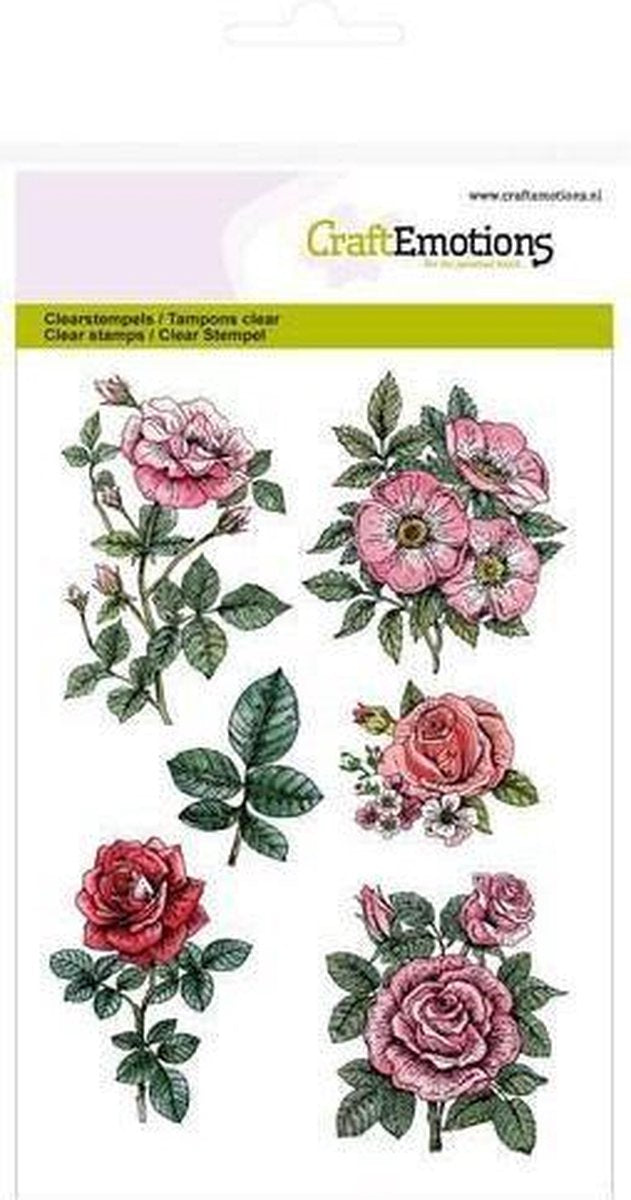 CraftEmotions stempel A6 - Botanical Rose Garden 2