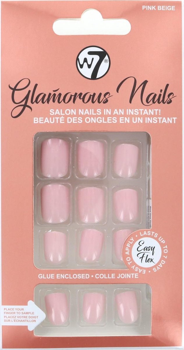 W7 Glamorous Nails - Pink Beige (met nagellijm)