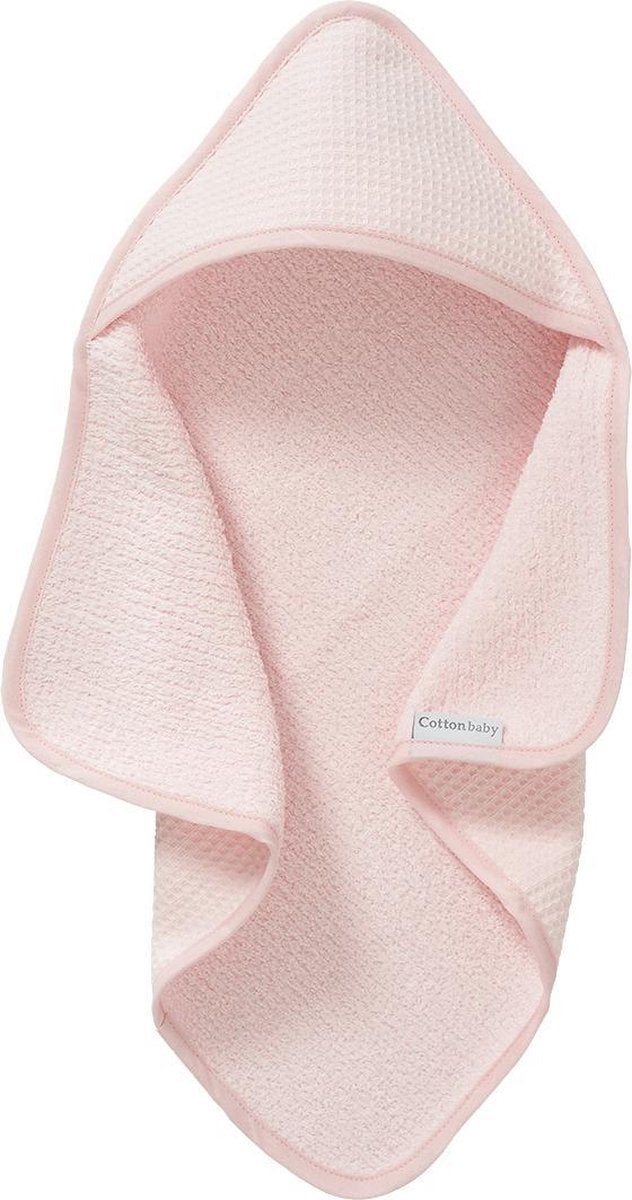 Cottonbaby poppen badcape wafel roze