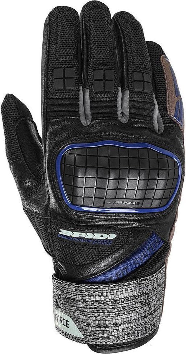 Spidi X-Force Black Blue Motorcycle Gloves 2XL