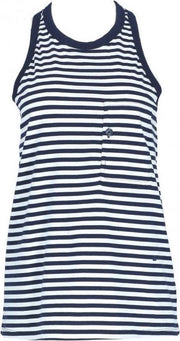 Tanktop wit/donkerblauw