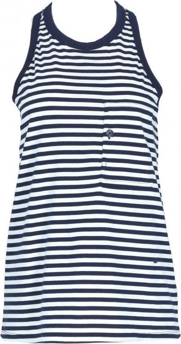 Tanktop wit/donkerblauw