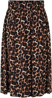 Pcmcarla Hw Midi Skirt Bc 20014474 Silver Mink/aop Leo