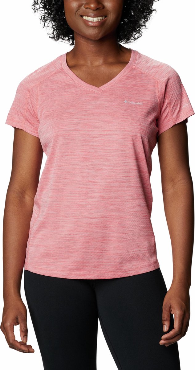 Columbia Zero Rules Short Sleeve Shirt - Salmon Heather - Dames - Maat XL