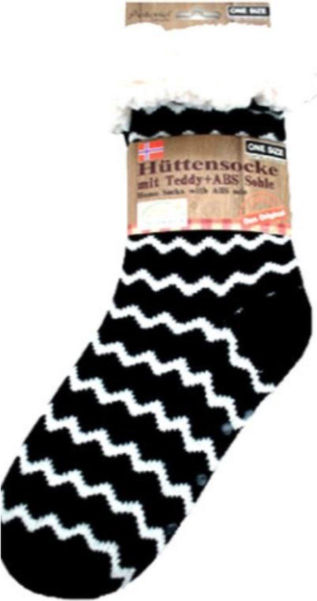 Huissokken Dames | Huissokken | Huissokken Dames Anti Slip |Witte golven| Pantoffelsdames | Sokken Dames |  One size
