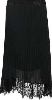 Cassis - Plissérok met elastische tailleband in lurex - Zwart