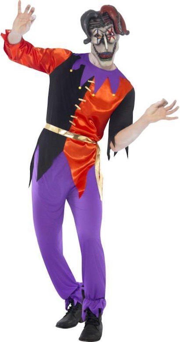 Twisted Jester Scary Clown Kostuum met Masker | maat M
