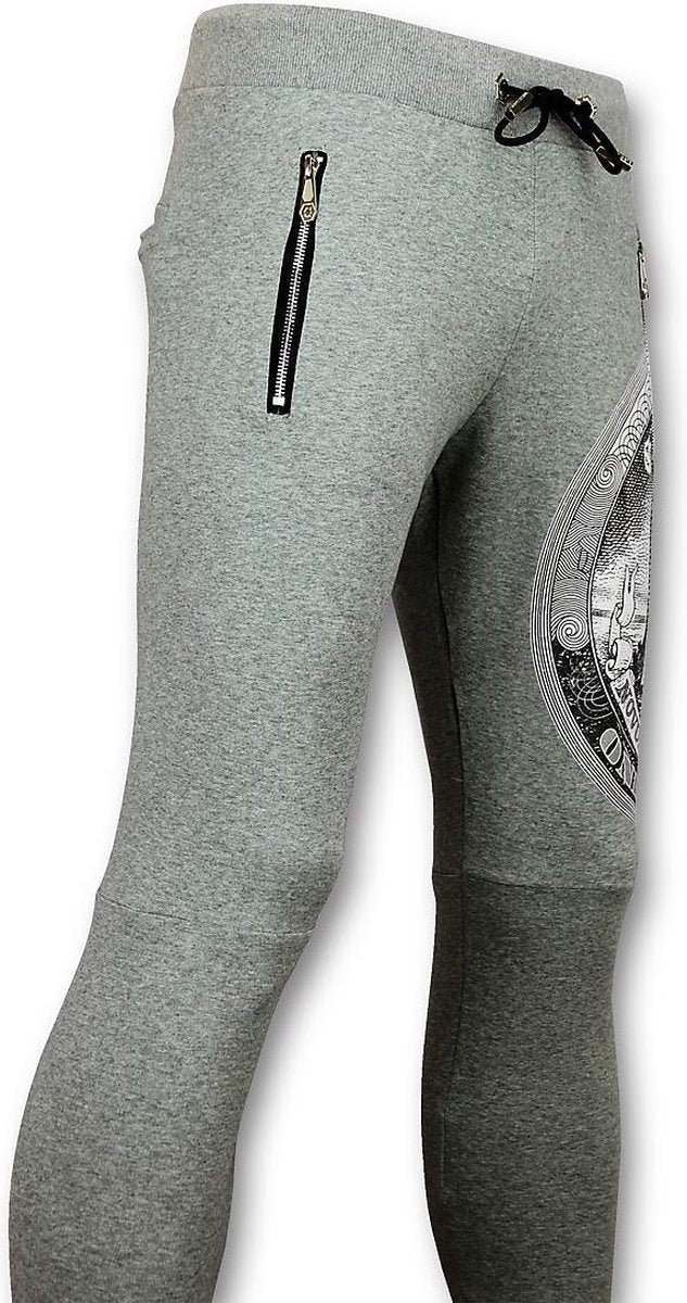 ENOS Casual Joggingbroek Heren - Trainingsbroek Print Skull - Grijs - Maten: XL