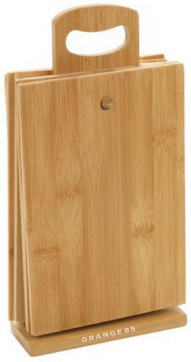 Orange85 - Snijplank bamboe - 6 snijplanken - Met houder - Snijplankenset
