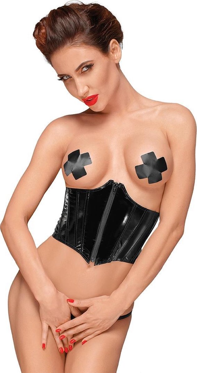 Decadence - PVC underbust corset  - XXL - Black