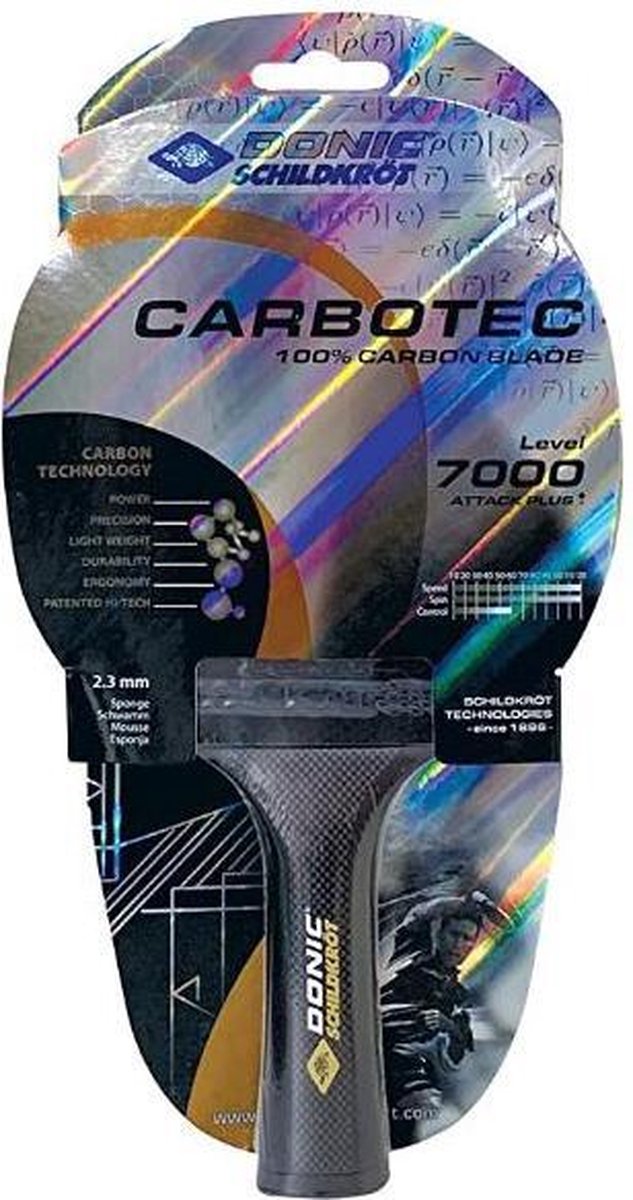 Donic Schildkrot Carbotec 7000 tafeltennisbat - zwart/rood