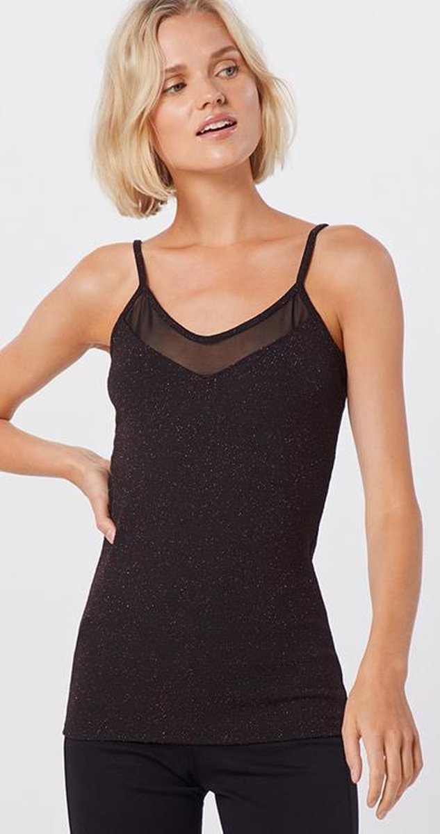 ONLMESH DETAIL SL PARTY TOP JRS Black/Copper LUR
