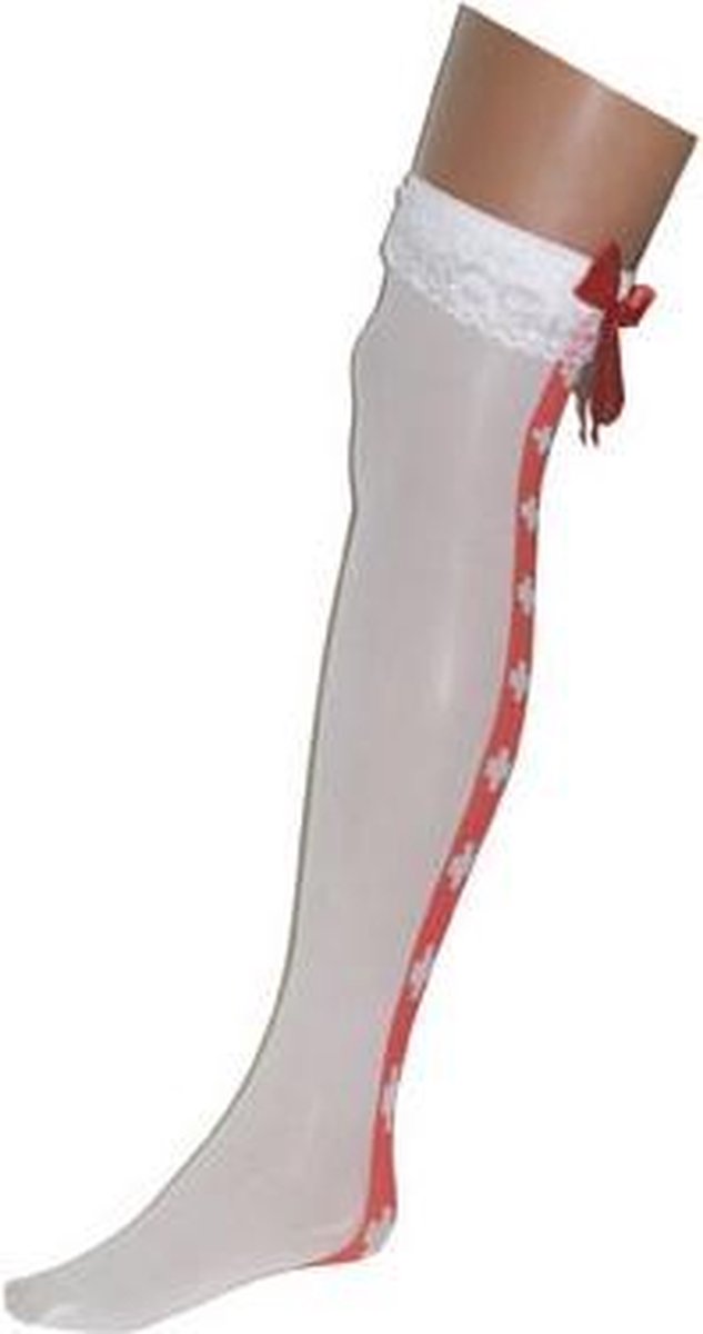 ESPA - Verpleegster kousen met rood strikje voor dames - Accessoires > Panty's en kousen