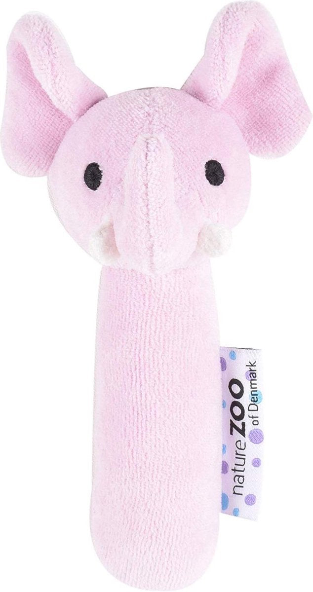 Naturezoo Rammelaar Olifant Biologisch 14 Cm Roze