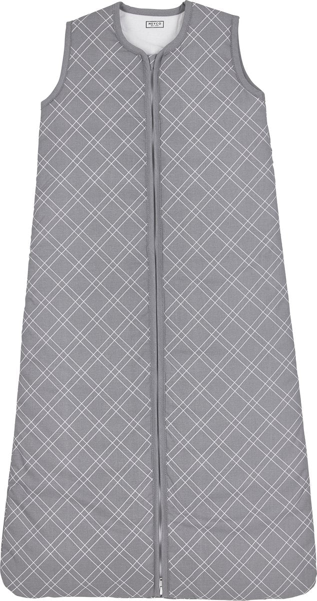 Meyco  Double Diamond babyslaapzak gevoerd - 90 cm - grijs