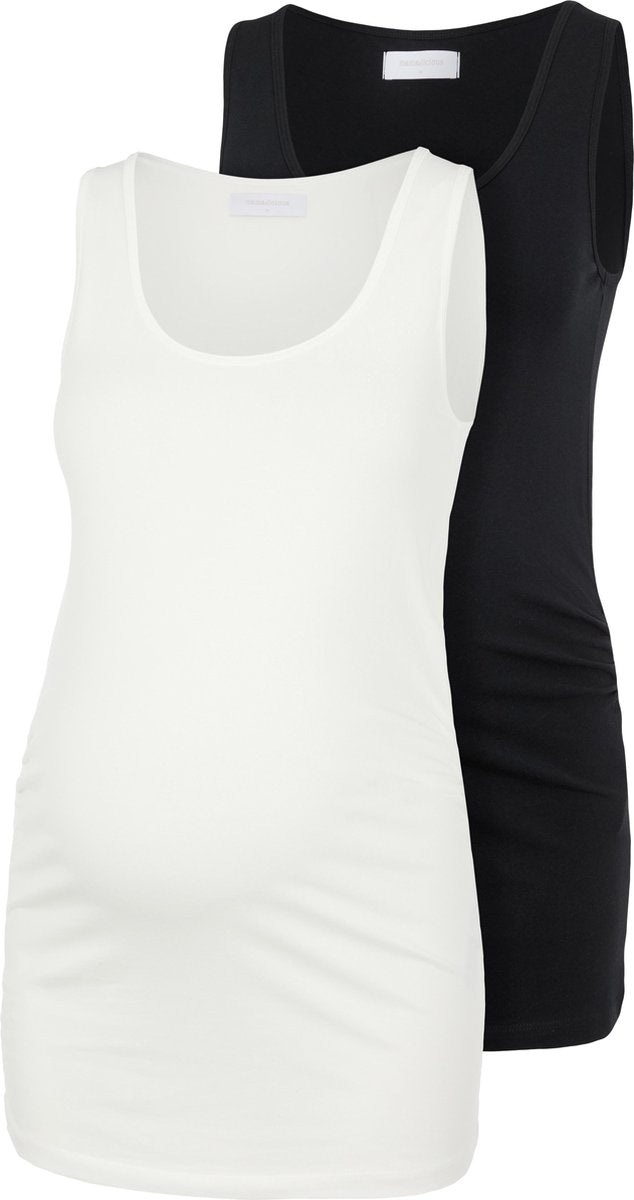 MAMA.LICIOUS MLLEA ORG TANK TOP 2PACK A. O. NOOS Dames Singlet - Maat S