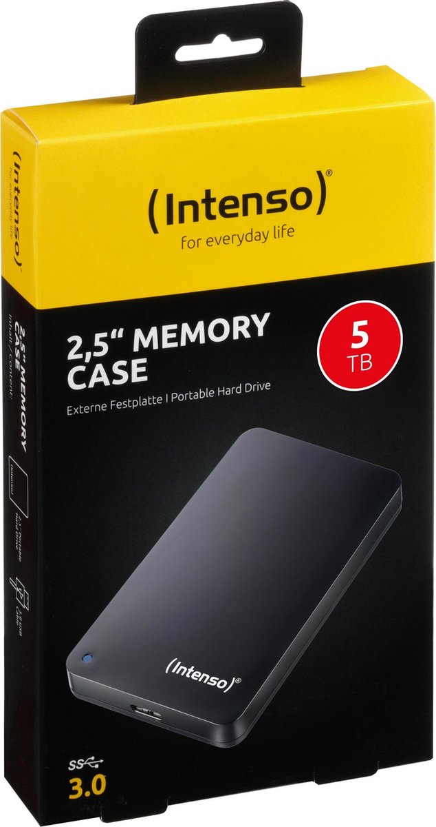 Intenso Memory Case 5 TB Externe harde schijf (2.5 inch) USB 3.2 Gen 1 (USB 3.0) Zwart 6021513