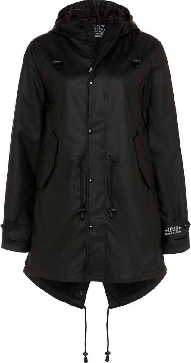 Zwarte dames regenjas / parka HafenCity® van BMS 6XL