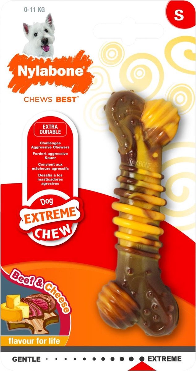 Nylabone Extreme kauwbot textuur met rund- en kaassmaak