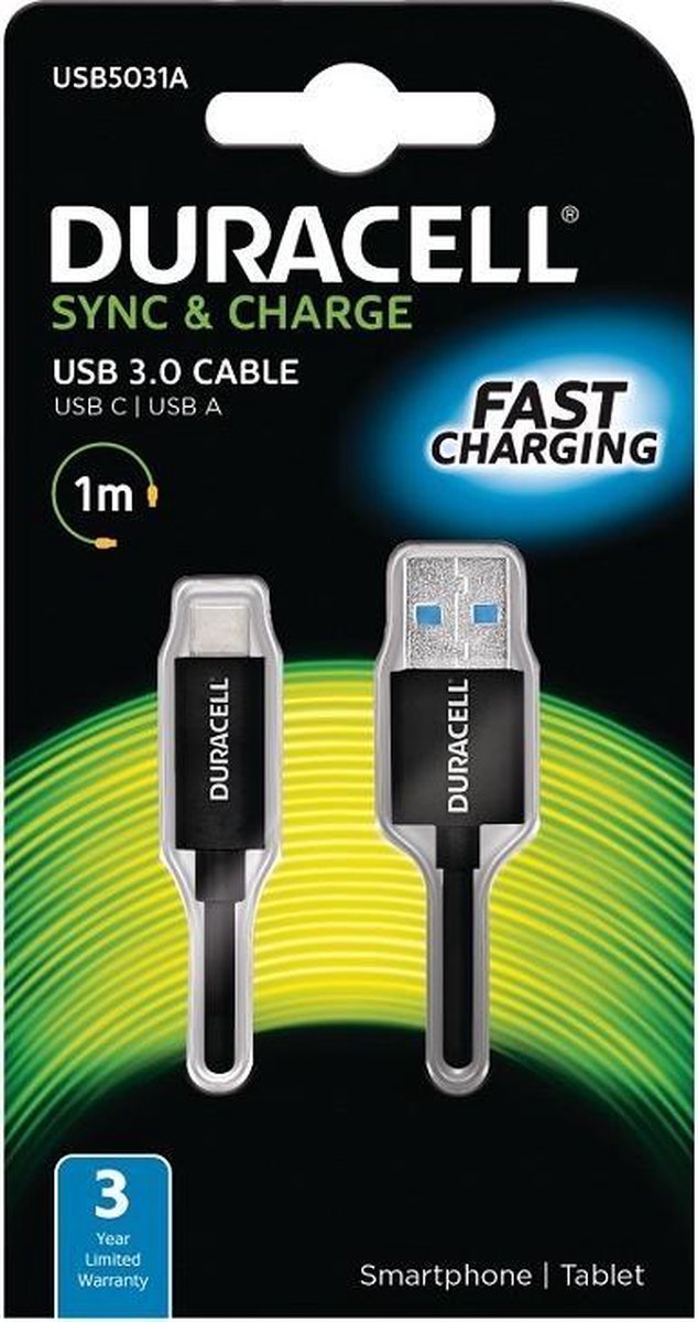 Duracell USB5031A oplader voor mobiele apparatuur Zwart
