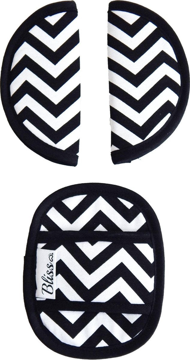 Wallabiezzz - Gordelbeschermer Maxi Cosi - Zigzag Zwart-Wit