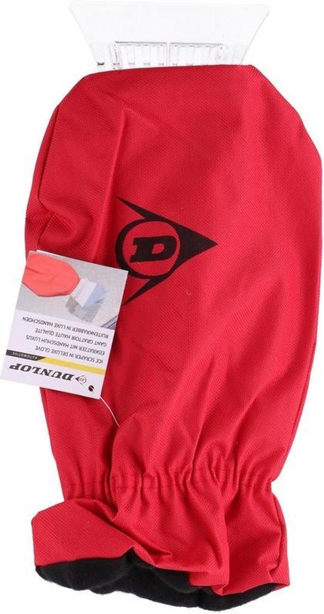 IJskrabber met warme handschoen rood 35 cm