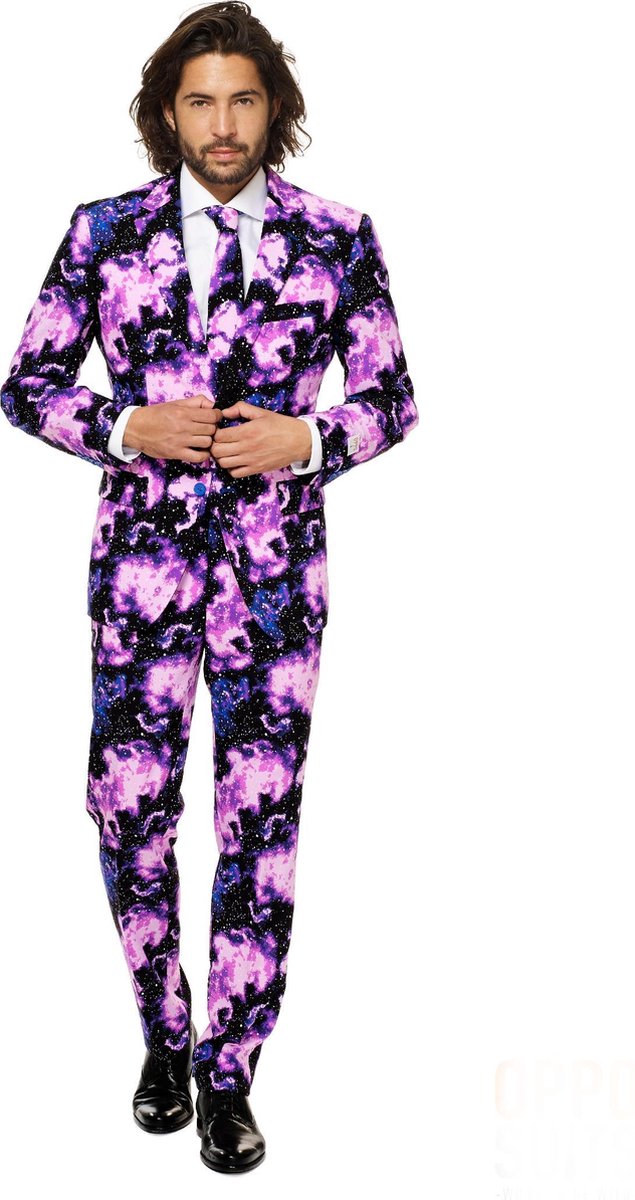 OppoSuits Galaxy Guy - Mannen Kostuum - Paars - Carnaval - Maat 52