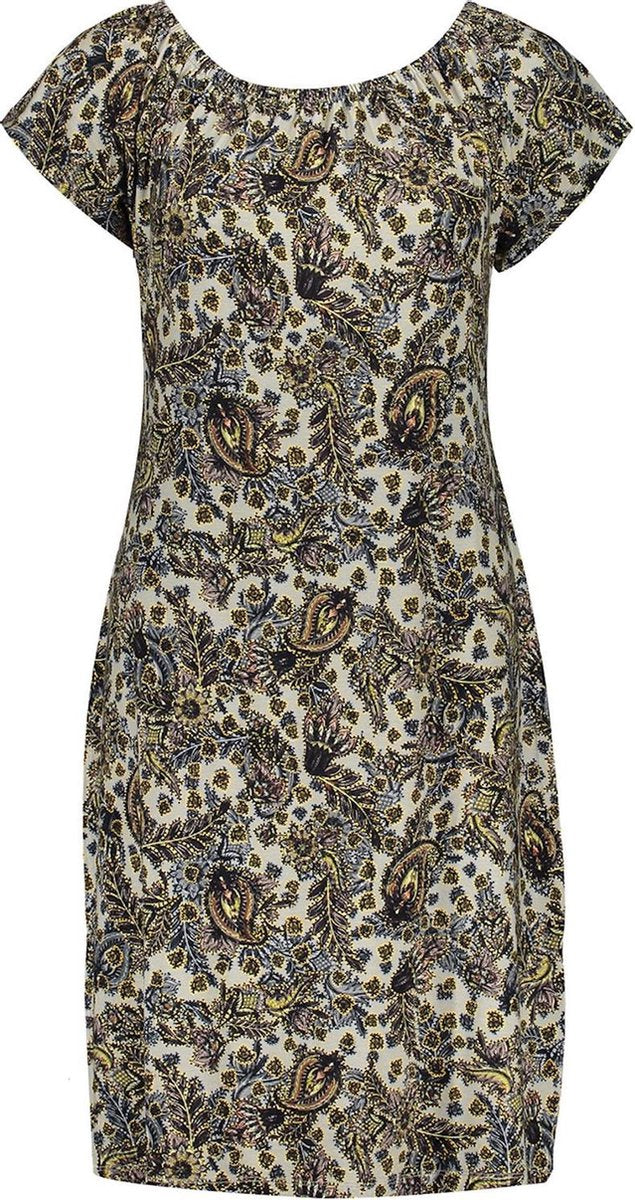 Geisha Jurk Brown Elastic Neck S