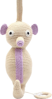 Naturezoo Muziekdoosje Zeepaardje Gehaakt 20 Cm Beige
